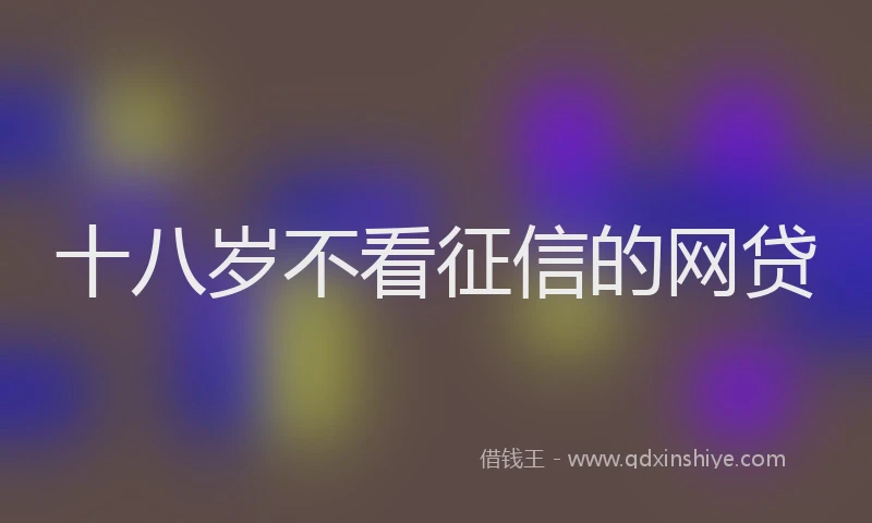 十八岁不看征信的网贷