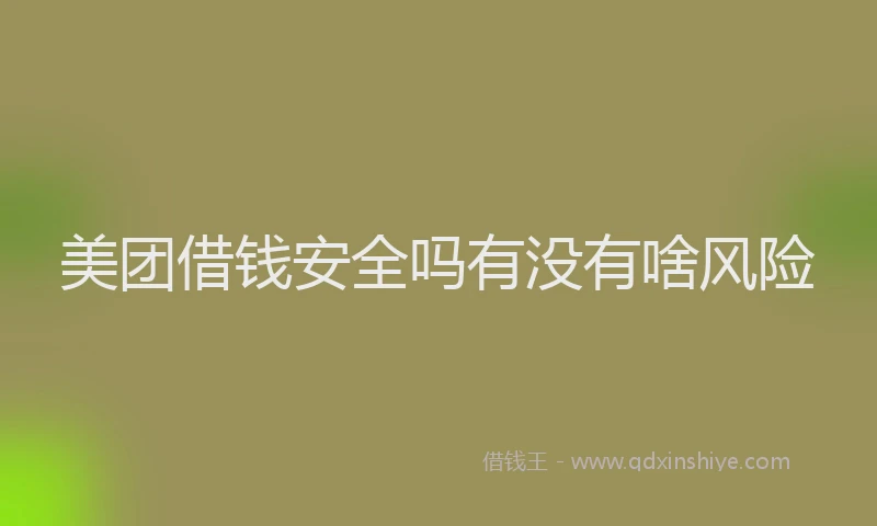 美团借钱安全吗有没有啥风险
