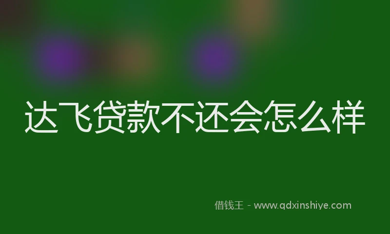 达飞贷款不还会怎么样