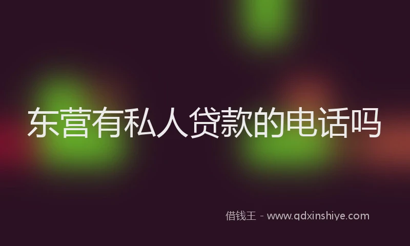 东营有私人贷款的电话吗