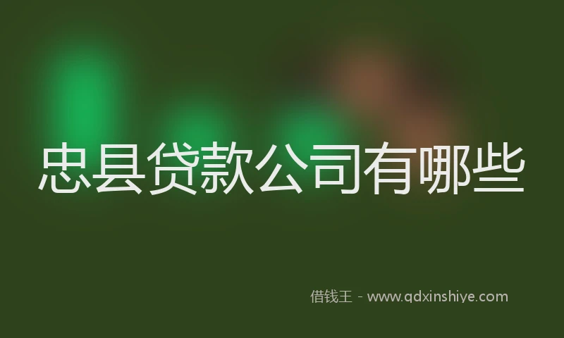 忠县贷款公司有哪些