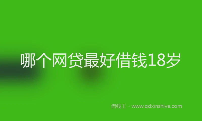 哪个网贷最好借钱18岁
