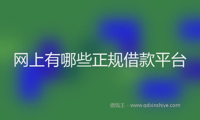网上有哪些正规借款平台