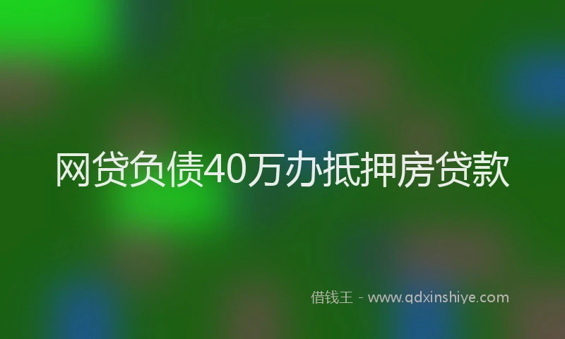 网贷负债40万办抵押房贷款