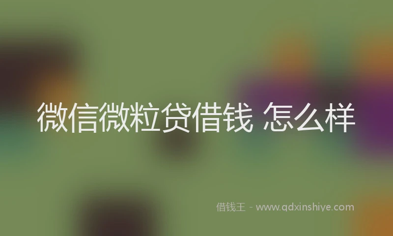 微信微粒贷借钱 怎么样