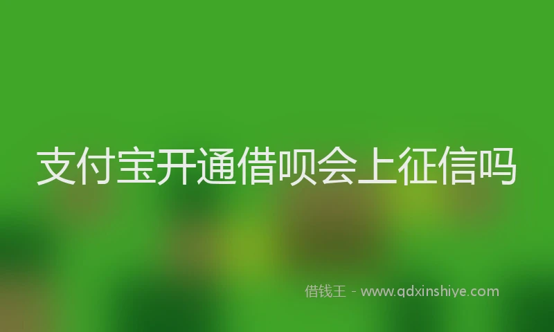 支付宝开通借呗会上征信吗