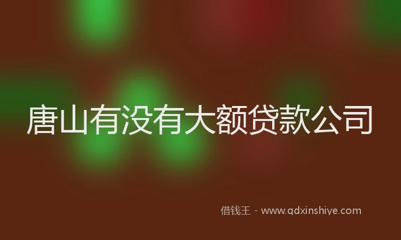 唐山有没有大额贷款公司