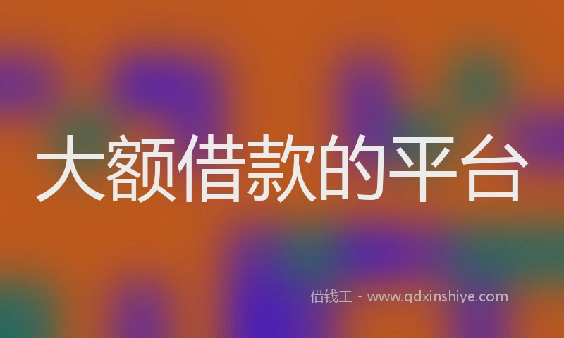 大额借款的平台