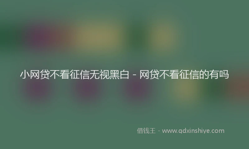 小网贷不看征信无视黑白 - 网贷不看征信的有吗