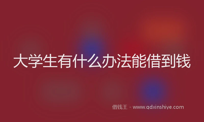 大学生有什么办法能借到钱