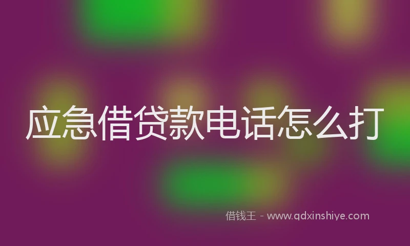应急借贷款电话怎么打