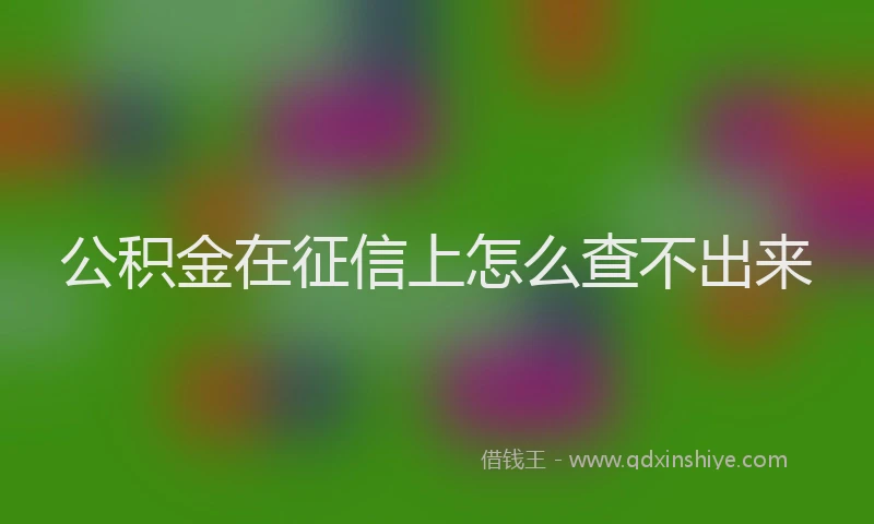 公积金在征信上怎么查不出来