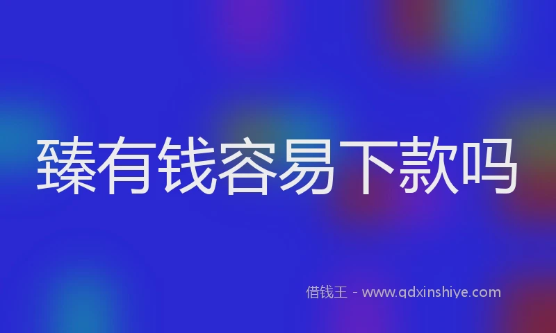 臻有钱容易下款吗