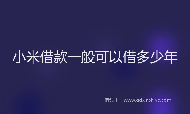 小米借款一般可以借多少年
