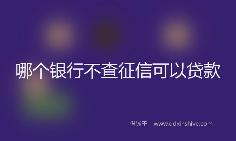 哪个银行不查征信可以贷款
