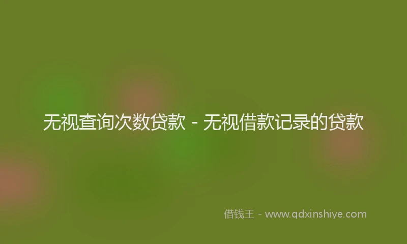 无视查询次数贷款 - 无视借款记录的贷款