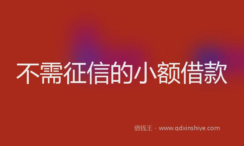 不需征信的小额借款