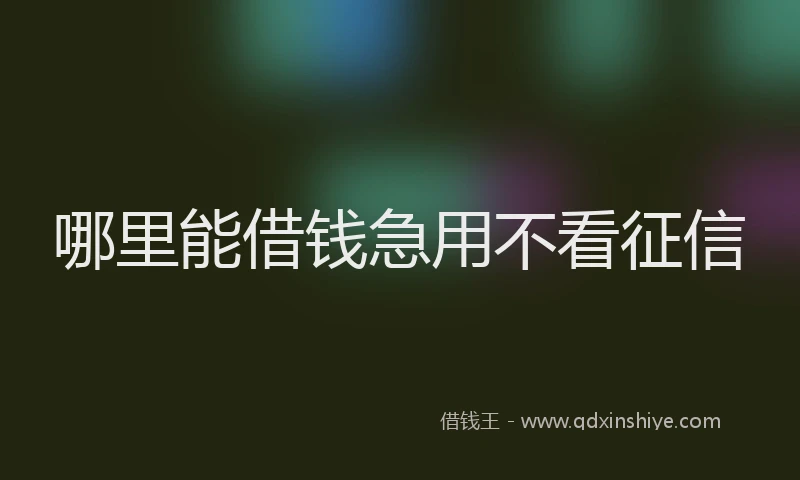 哪里能借钱急用不看征信