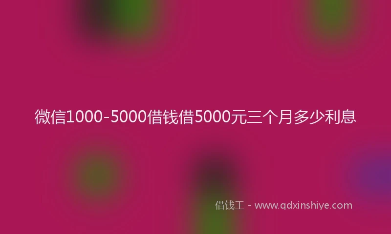 微信1000-5000借钱借5000元三个月多少利息