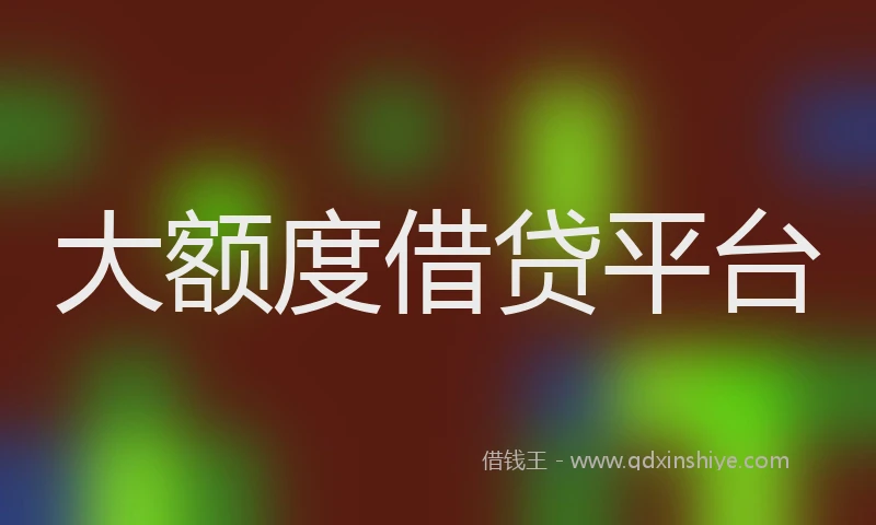 大额度借贷平台
