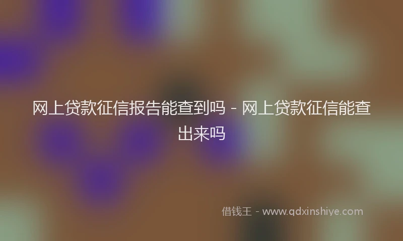 网上贷款征信报告能查到吗 - 网上贷款征信能查出来吗