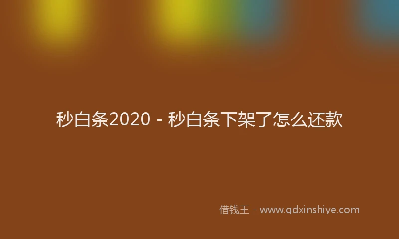 秒白条2020 - 秒白条下架了怎么还款