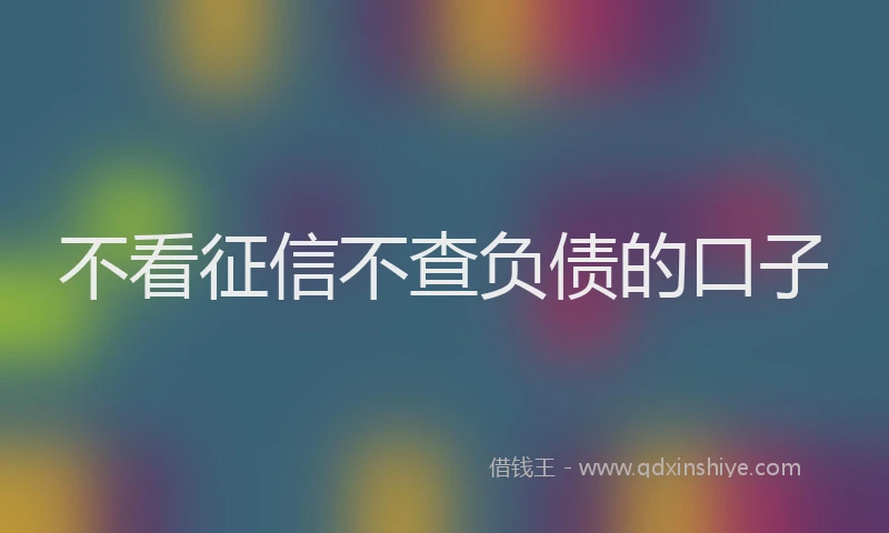 不看征信不查负债的口子