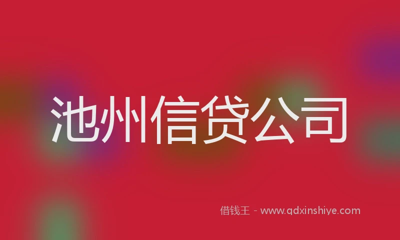 池州信贷公司