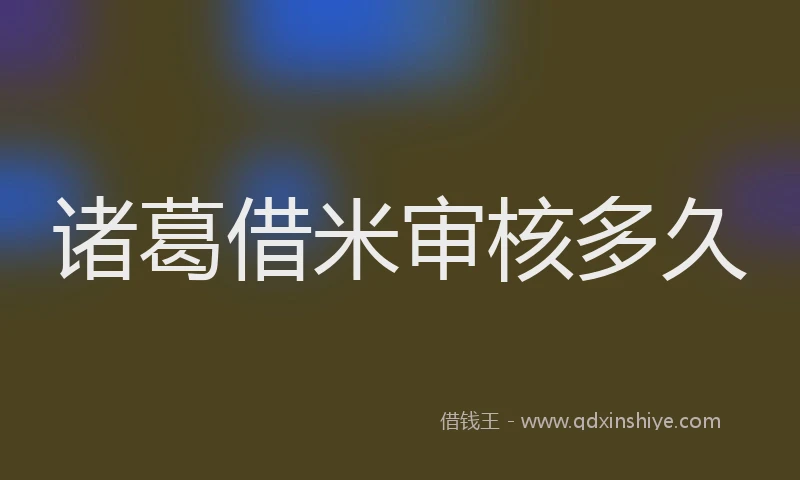 诸葛借米审核多久