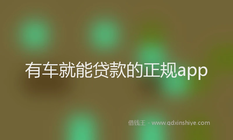 有车就能贷款的正规app