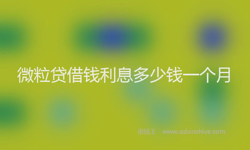 微粒贷借钱利息多少钱一个月