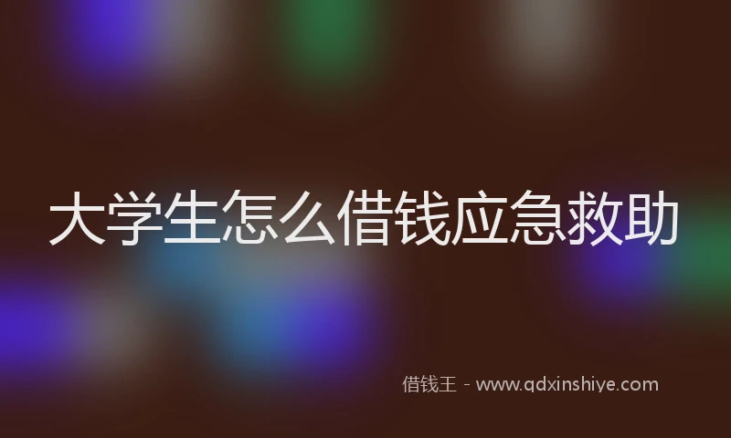 大学生怎么借钱应急救助