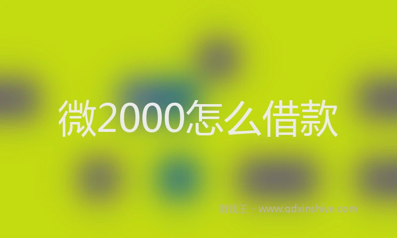 微2000怎么借款