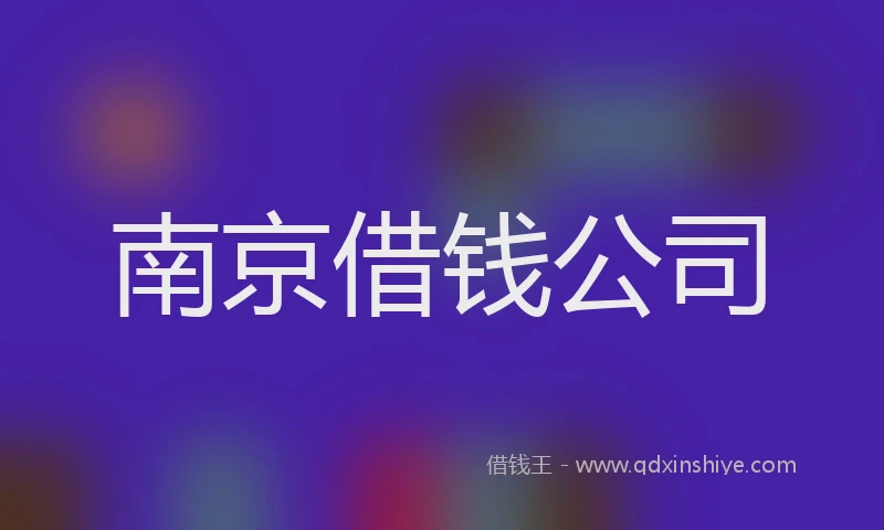 南京借钱公司
