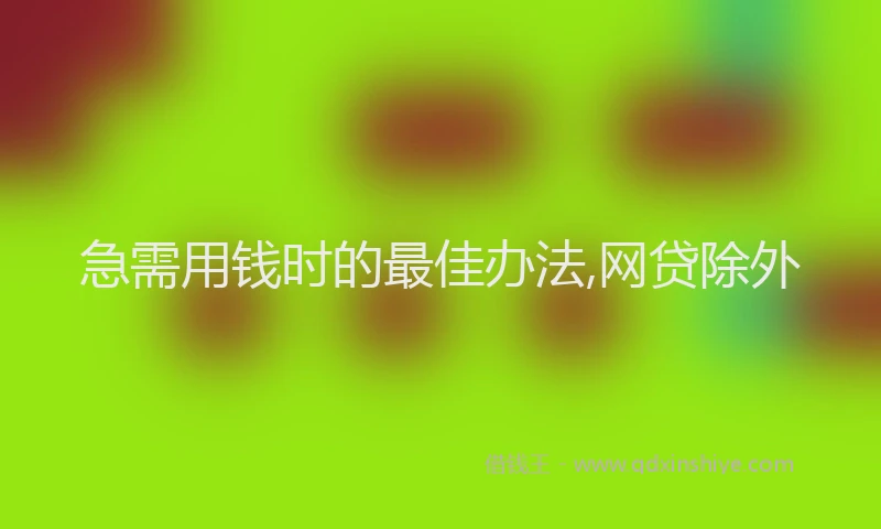急需用钱时的最佳办法,网贷除外