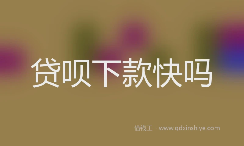 贷呗下款快吗