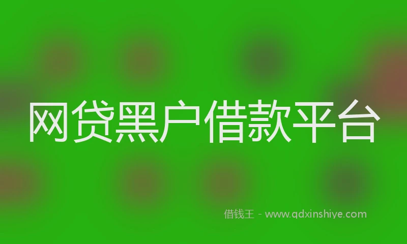 网贷黑户借款平台