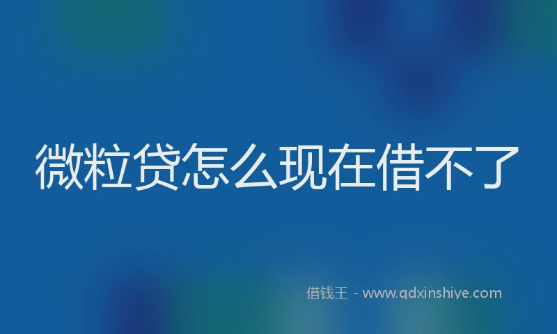 微粒贷怎么现在借不了