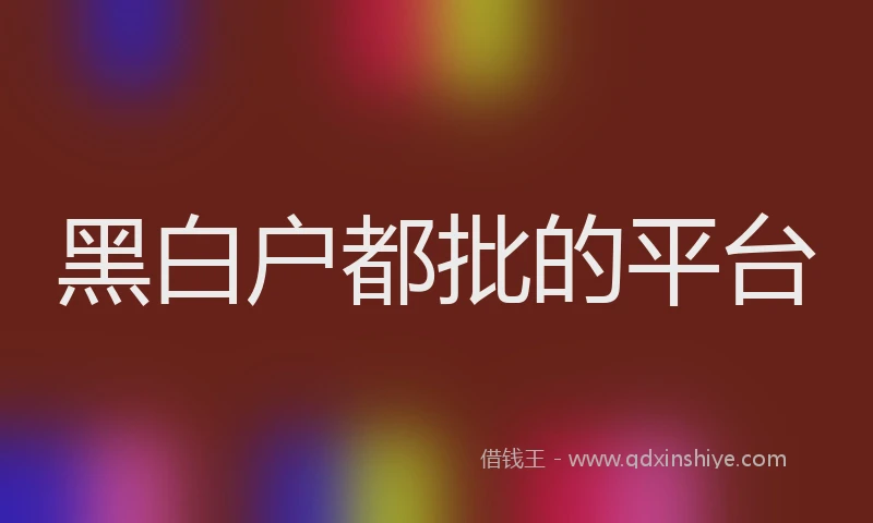 黑白户都批的平台