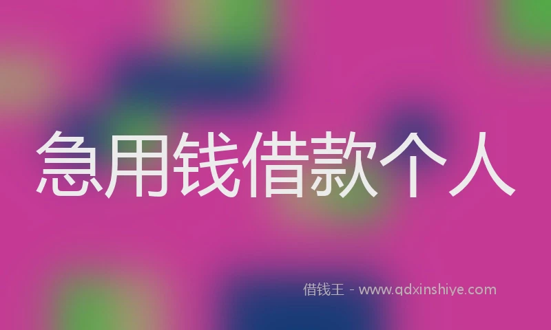 急用钱借款个人