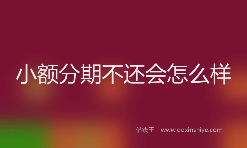 小额分期不还会怎么样