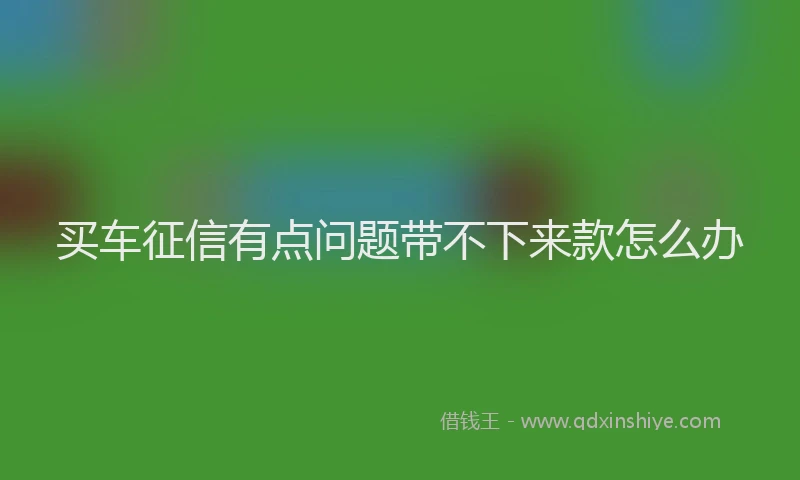 买车征信有点问题带不下来款怎么办