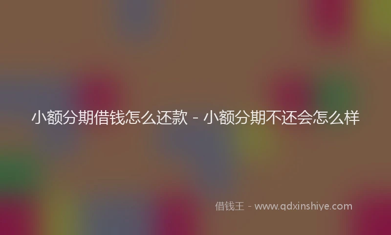 小额分期借钱怎么还款 - 小额分期不还会怎么样
