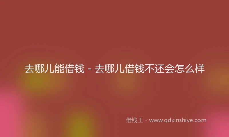 去哪儿能借钱 - 去哪儿借钱不还会怎么样