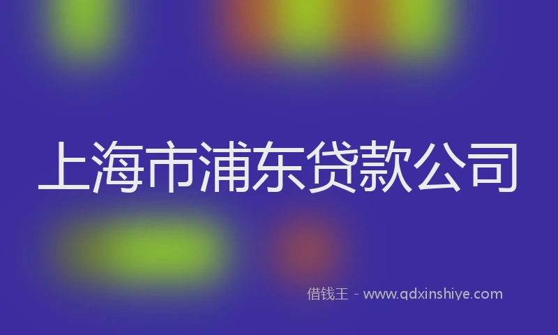 上海市浦东贷款公司