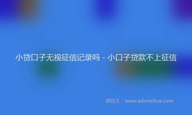 小贷口子无视征信记录吗 - 小口子贷款不上征信
