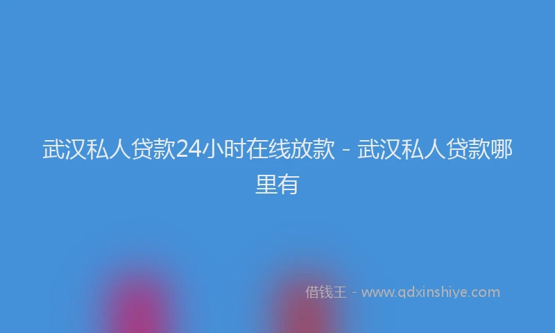 武汉私人贷款24小时在线放款 - 武汉私人贷款哪里有