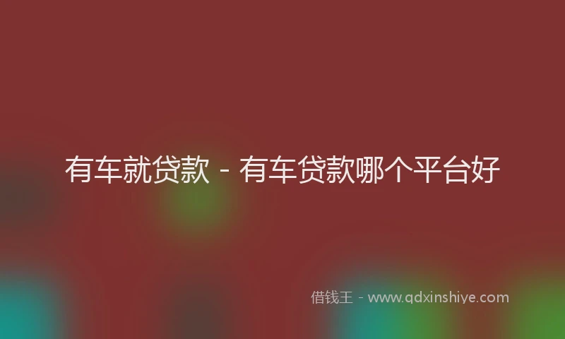 有车就贷款 - 有车贷款哪个平台好