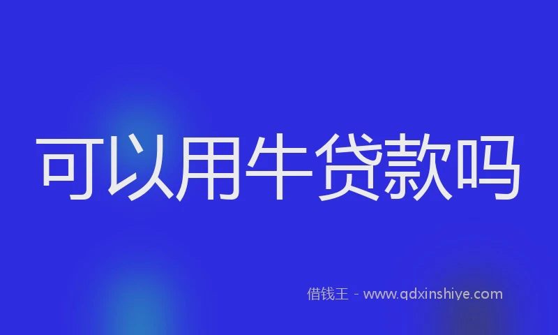 可以用牛贷款吗