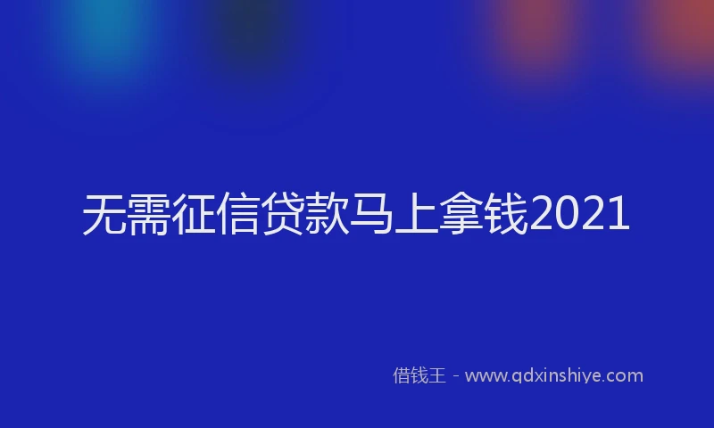 无需征信贷款马上拿钱2021